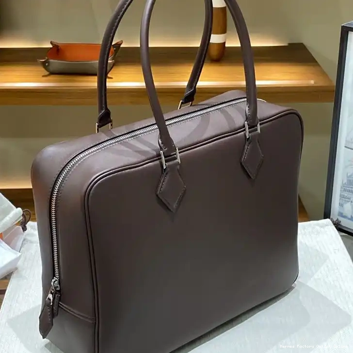 In Hermes Palladium Leather Swift Handbag Coffee Hardware Plume 0502